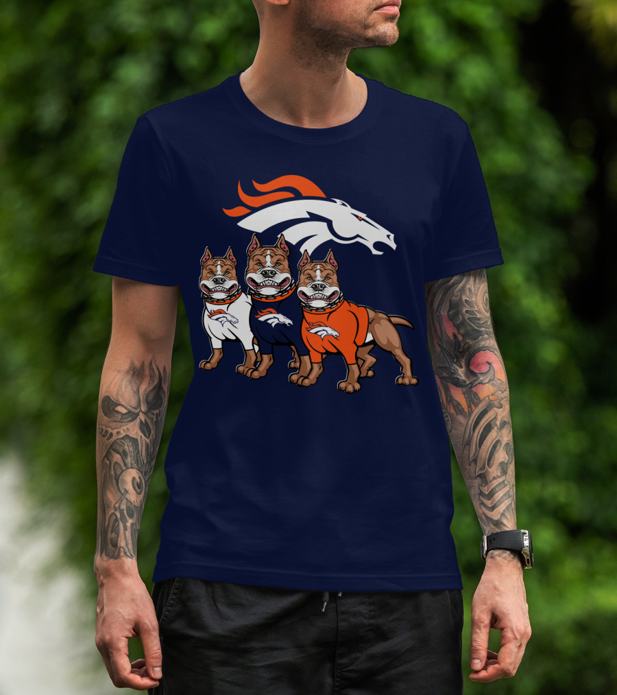 Denver Broncos With Pitbull T-Shirt