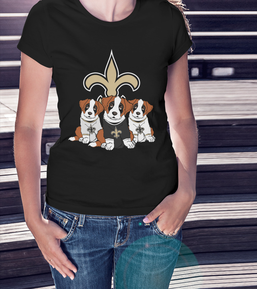 New Orleans Saints Puppy Trio T-Shirt