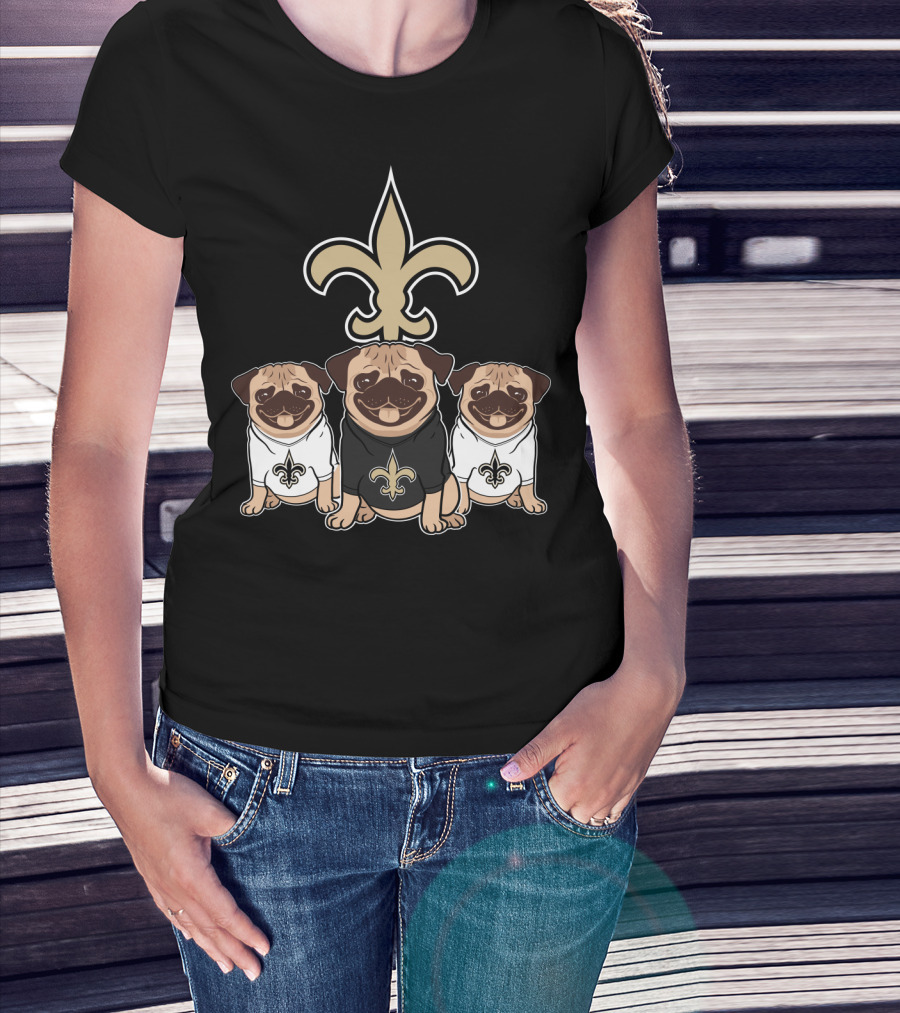 New Orleans Saints Pug Dog T-Shirt