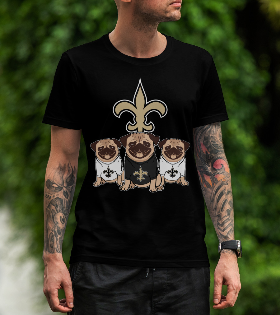 New Orleans Saints Pug Dog T-Shirt