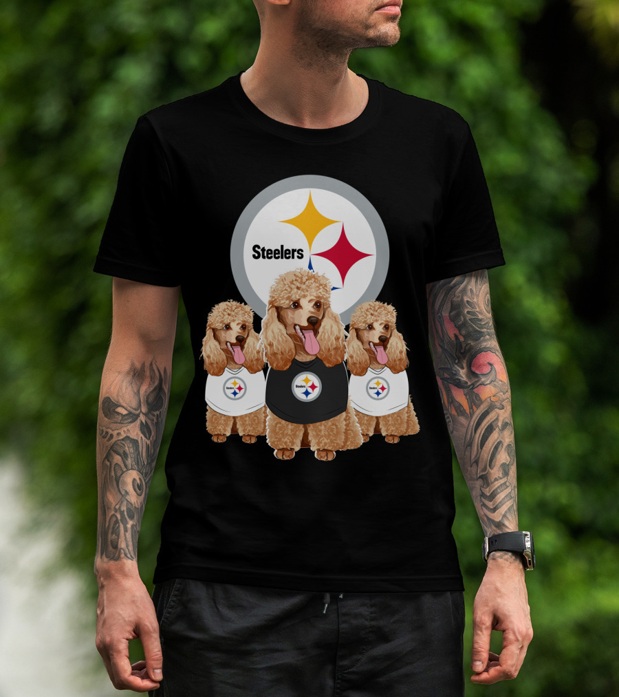 Pittsburgh Steelers Poodle Dogs Football Fan T-Shirt