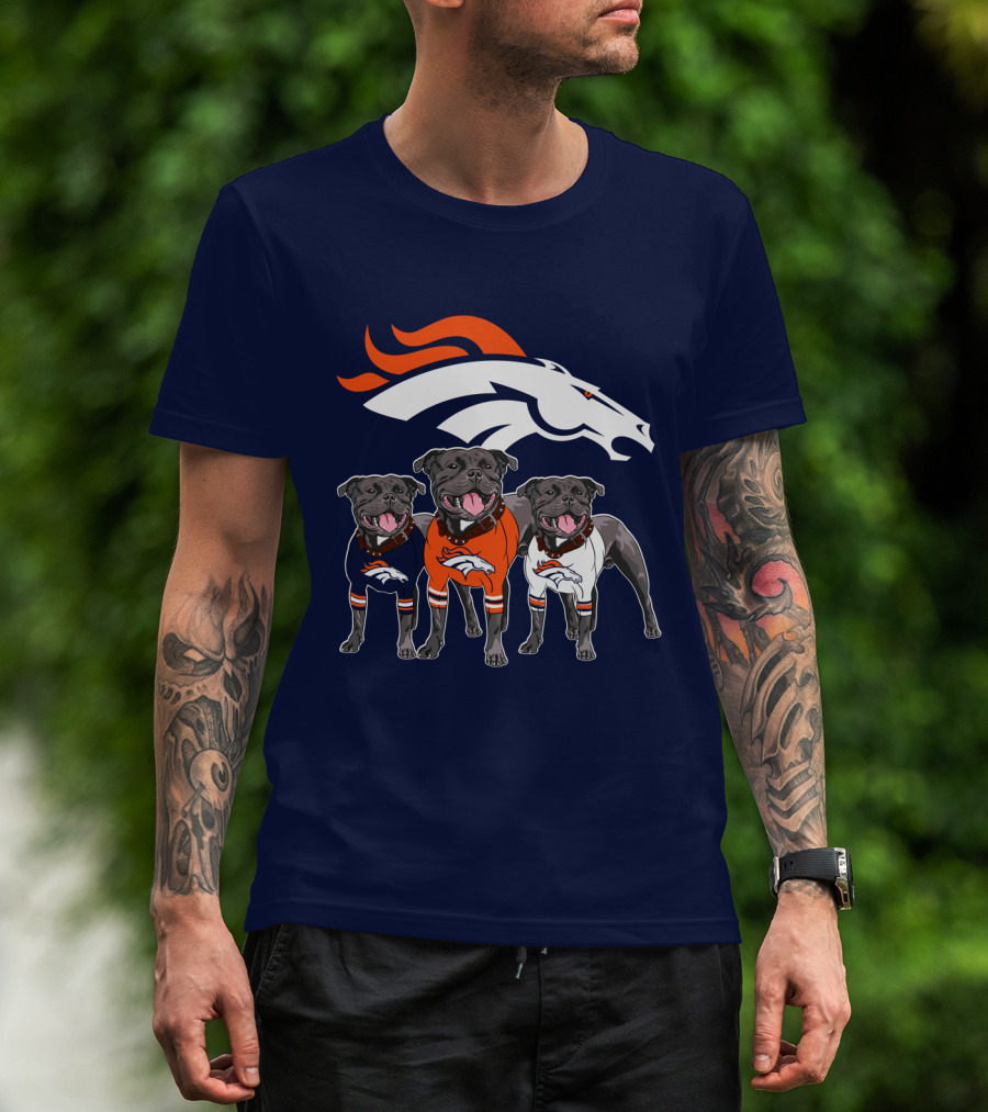 Denver Broncos Pitfull Dog Trio T-Shirt