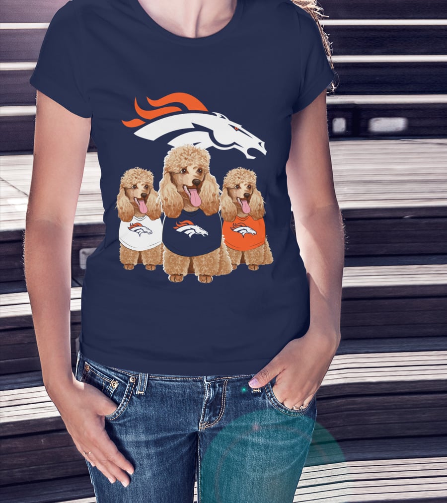 Denver Broncos Poodle T-Shirt