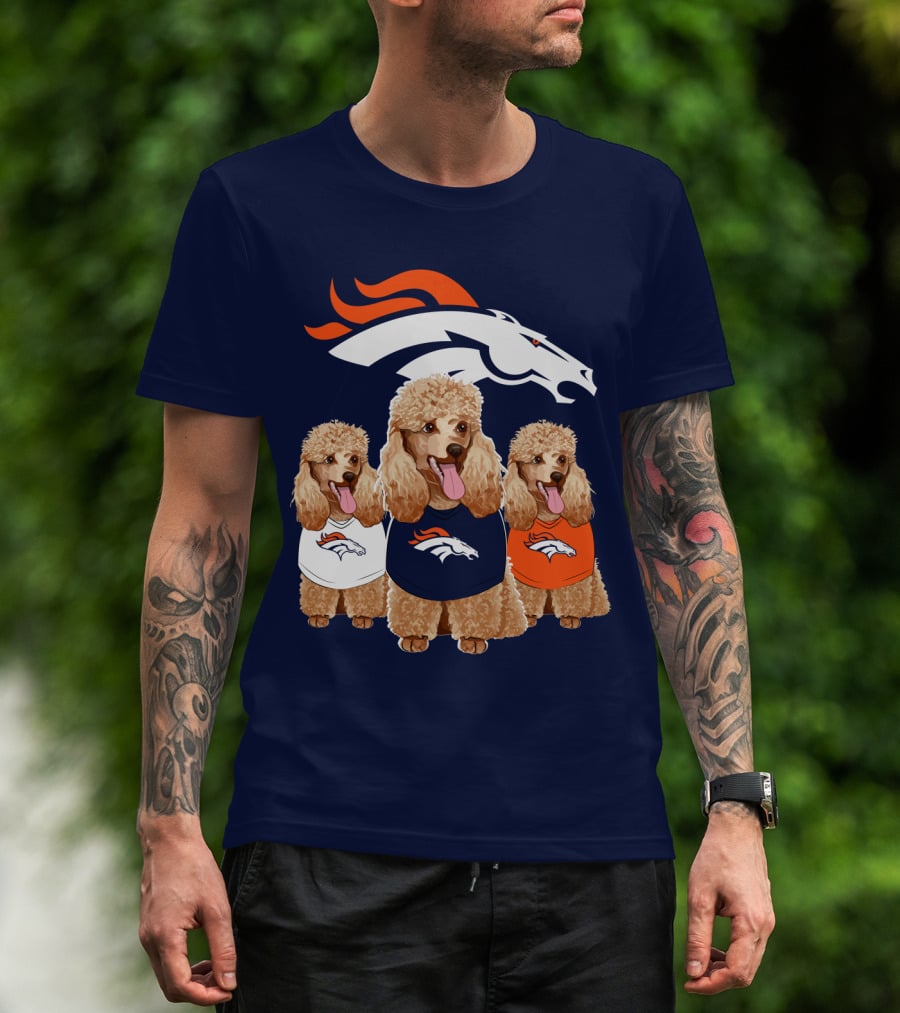 Denver Broncos Poodle T-Shirt