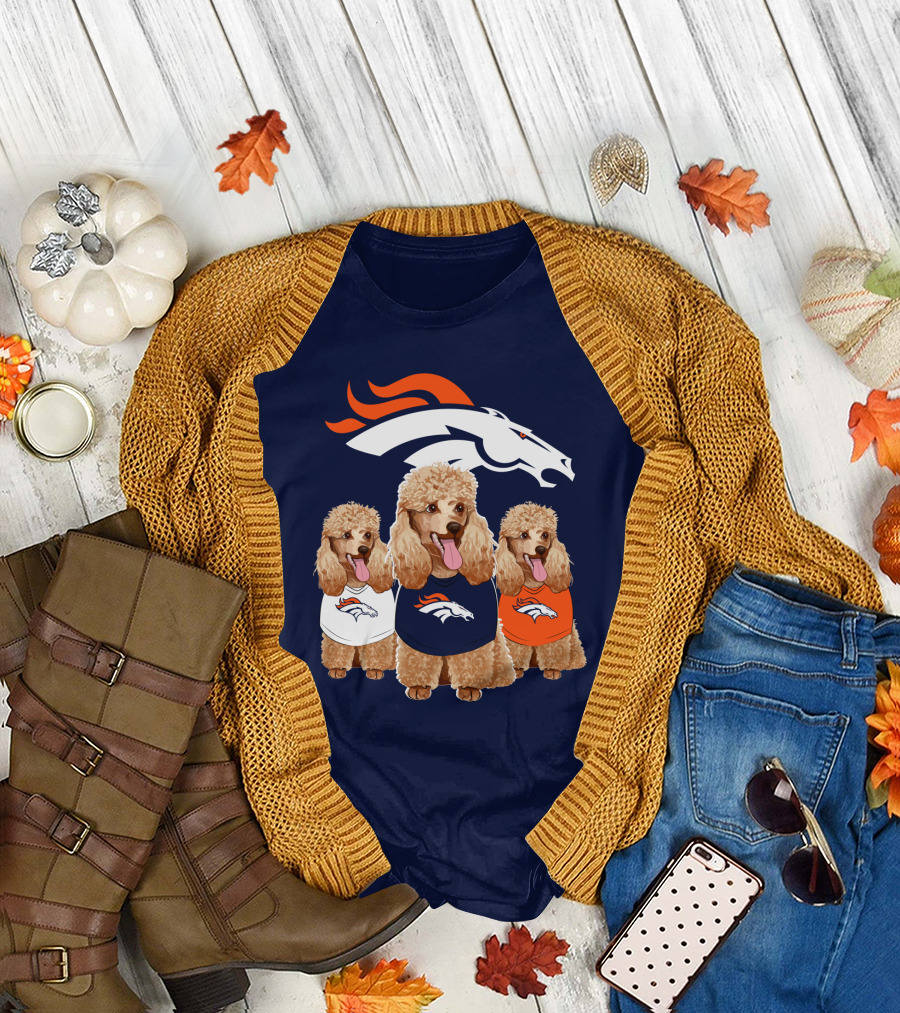 Denver Broncos Poodle T-Shirt