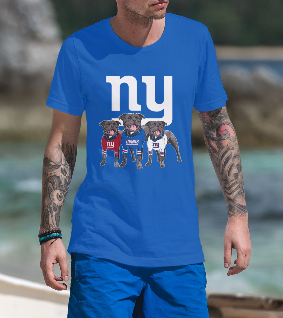 Ny Giants Pug Trio T-Shirt