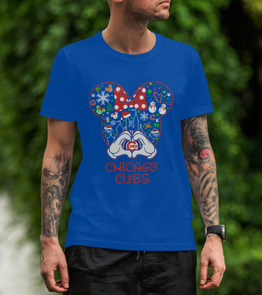 Chicago Cubs Christmas Minnie Ears T-Shirt