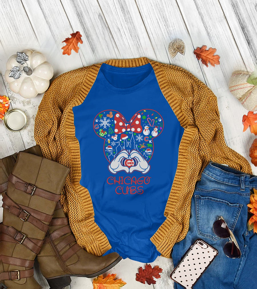 Chicago Cubs Christmas Minnie Ears T-Shirt