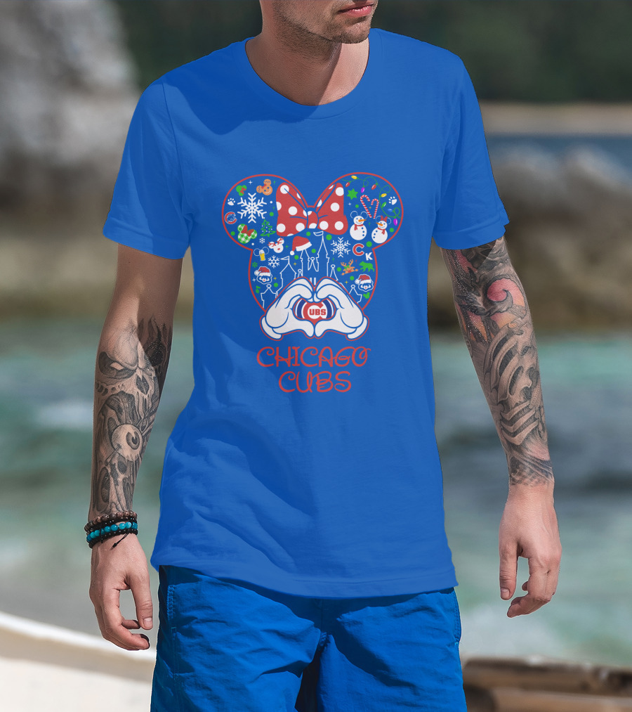 Chicago Cubs Christmas Minnie Ears T-Shirt