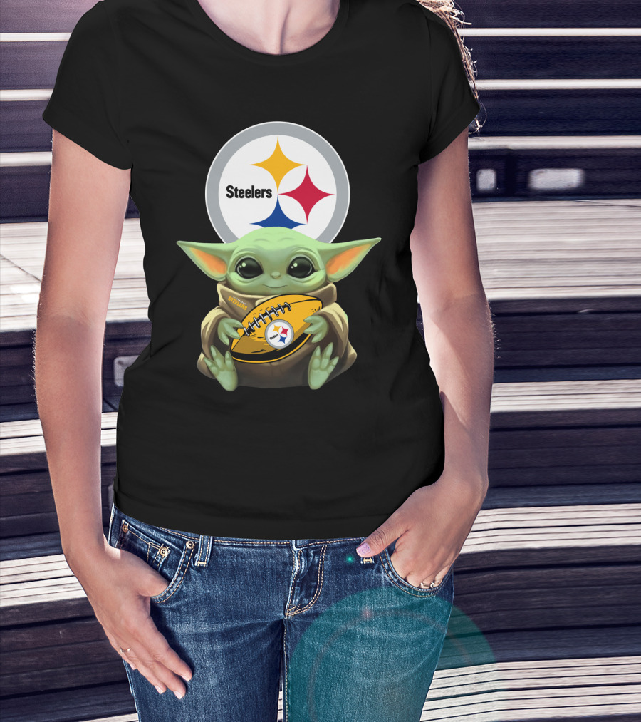 Baby Yoda Steelers Nfl Football T-Shirt