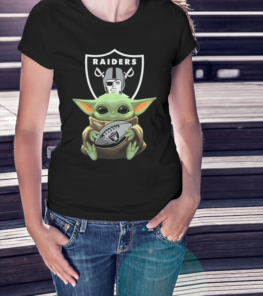 BabyYoda Raiders Football Mandalorian Crossover T-Shirt