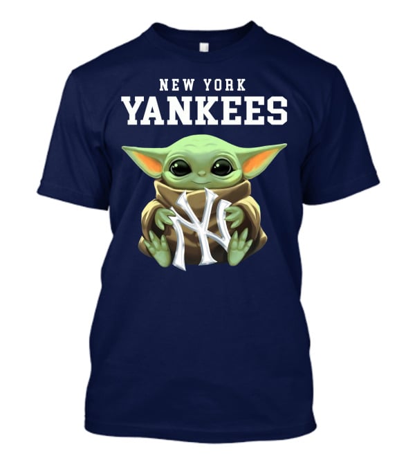New York Yankees Baby Yoda Holding NY T-Shirt