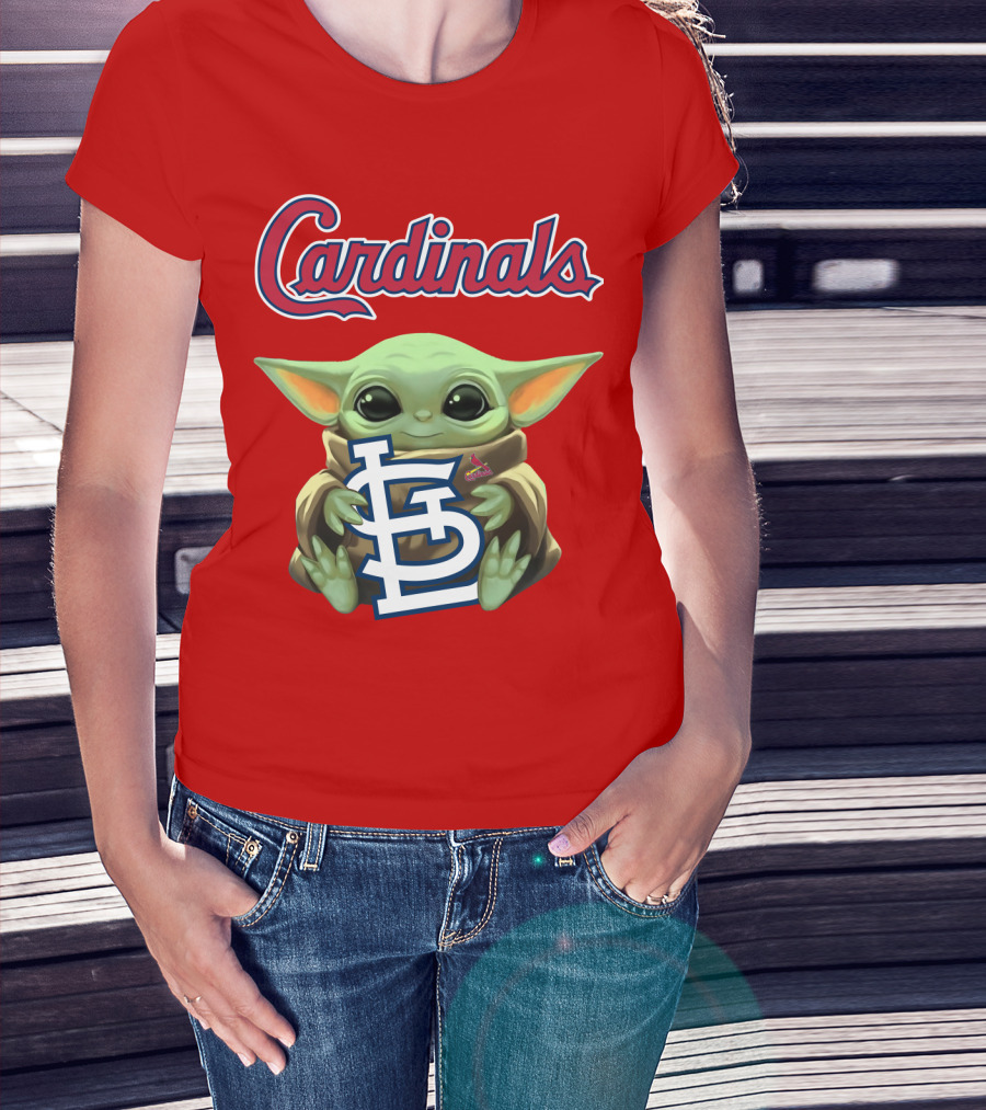 Cardinals Baby Yoda Holding St. Louis T-Shirt