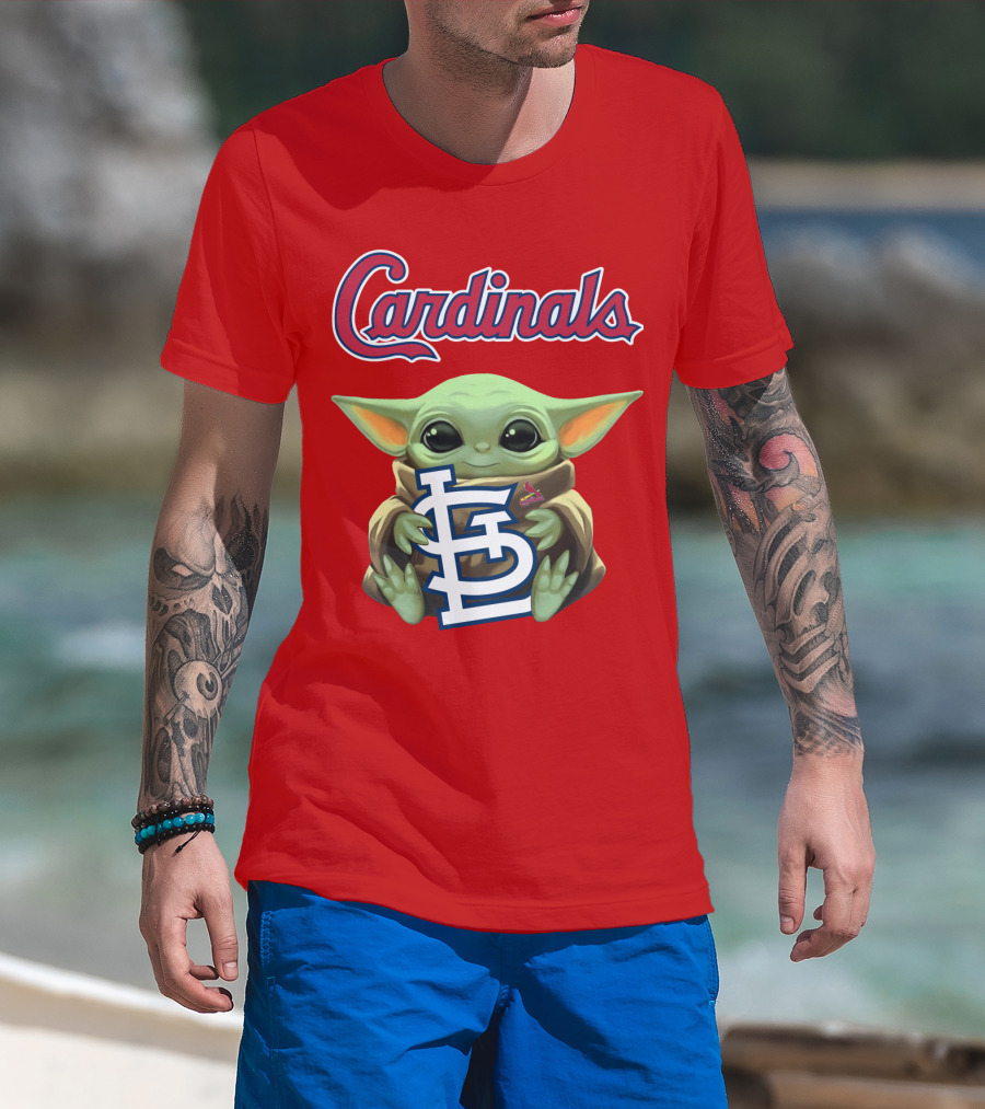 Cardinals Baby Yoda Holding St. Louis T-Shirt