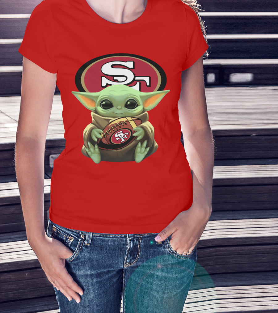 Baby Yoda San Francisco 49ers Football T-Shirt