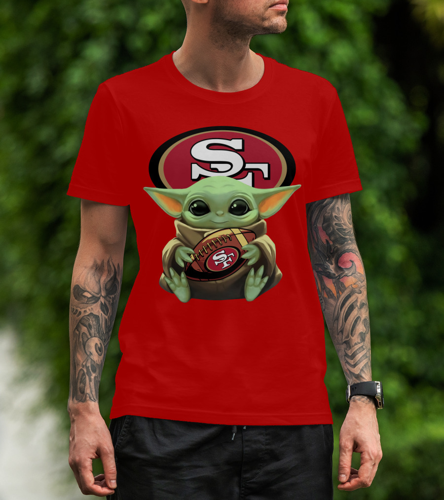 Baby Yoda San Francisco 49ers Football T-Shirt