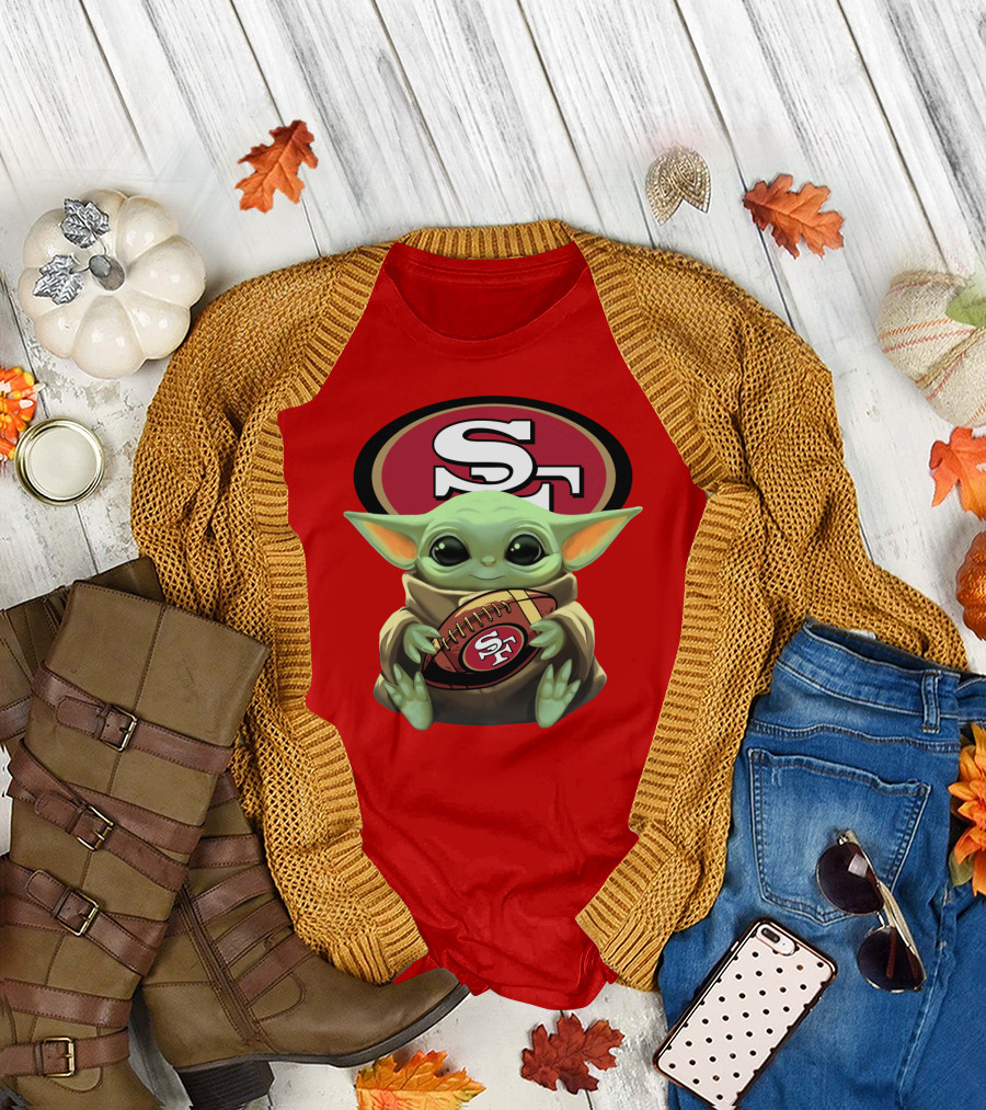 Baby Yoda San Francisco 49ers Football T-Shirt