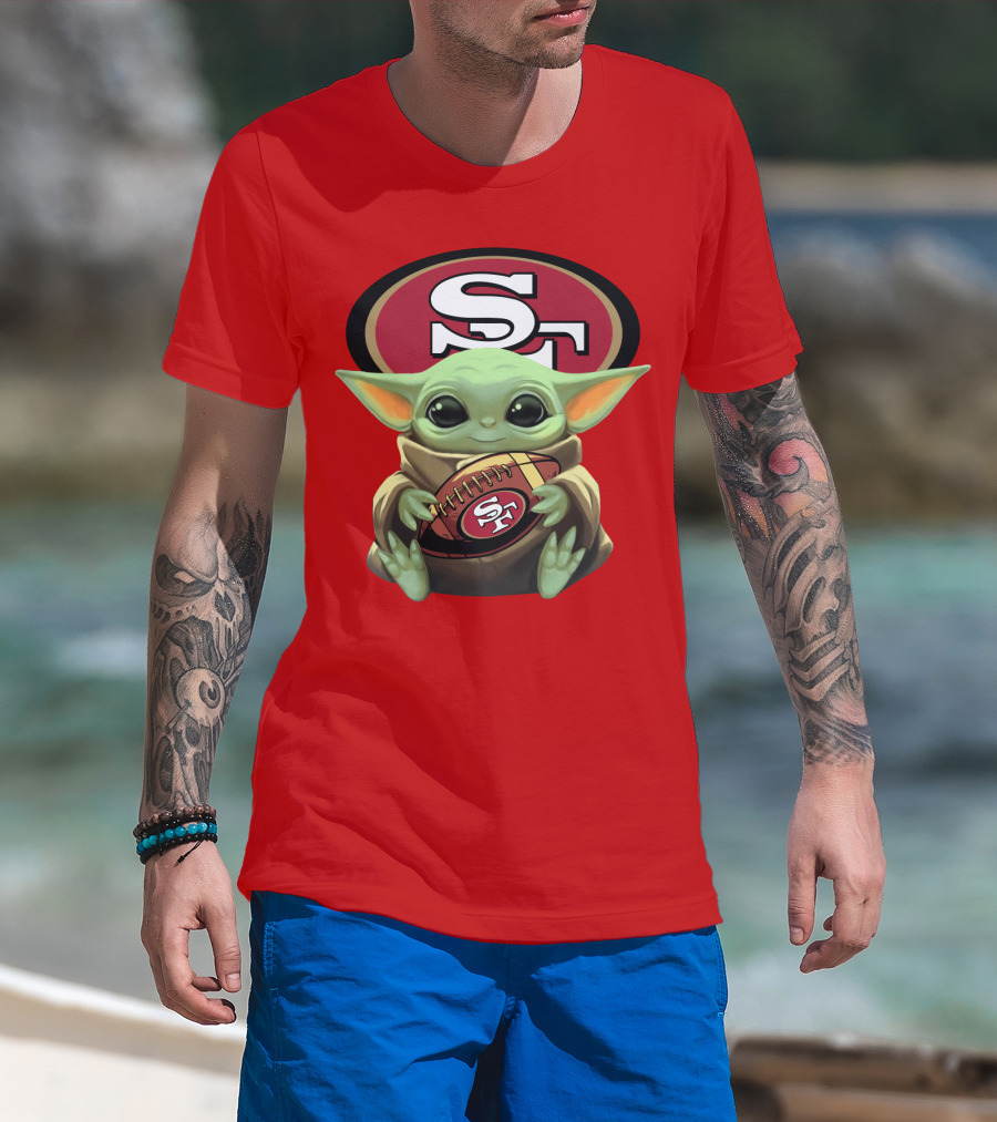 Baby Yoda San Francisco 49ers Football T-Shirt