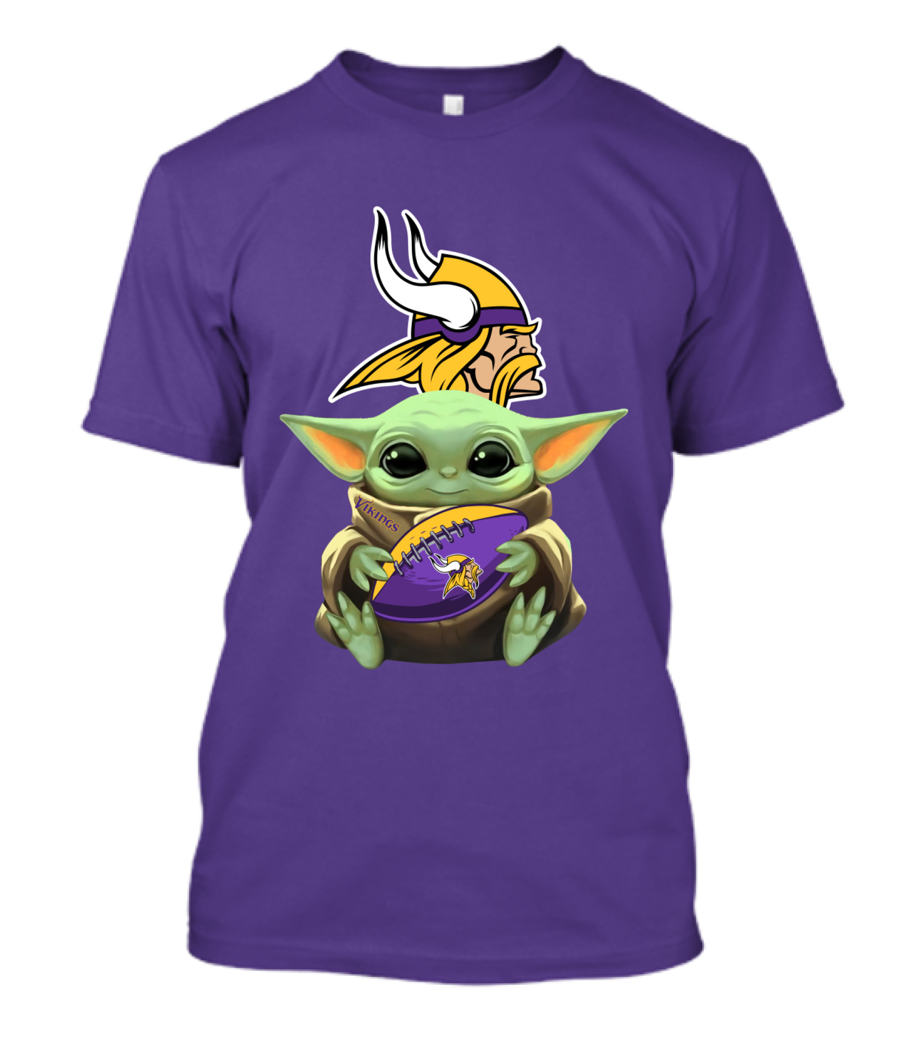 Babyyoda Minnesota Vikings Fan With Football T-Shirt