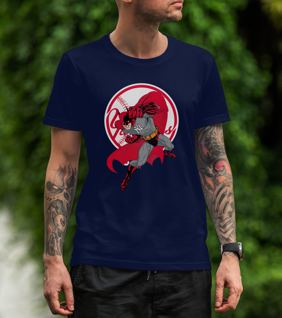 Batman Yankees Baseball Hero Iconic Mashup T-Shirt