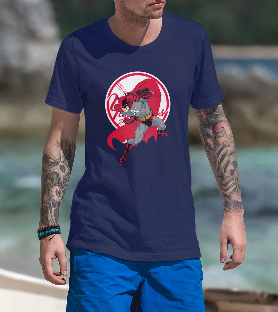 Batman Yankees Baseball Hero Iconic Mashup T-Shirt