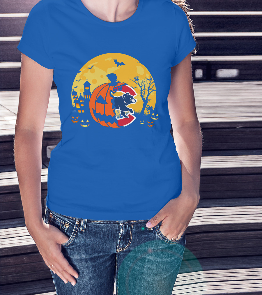 Chicago Cubs Halloween Full Moon T-Shirt