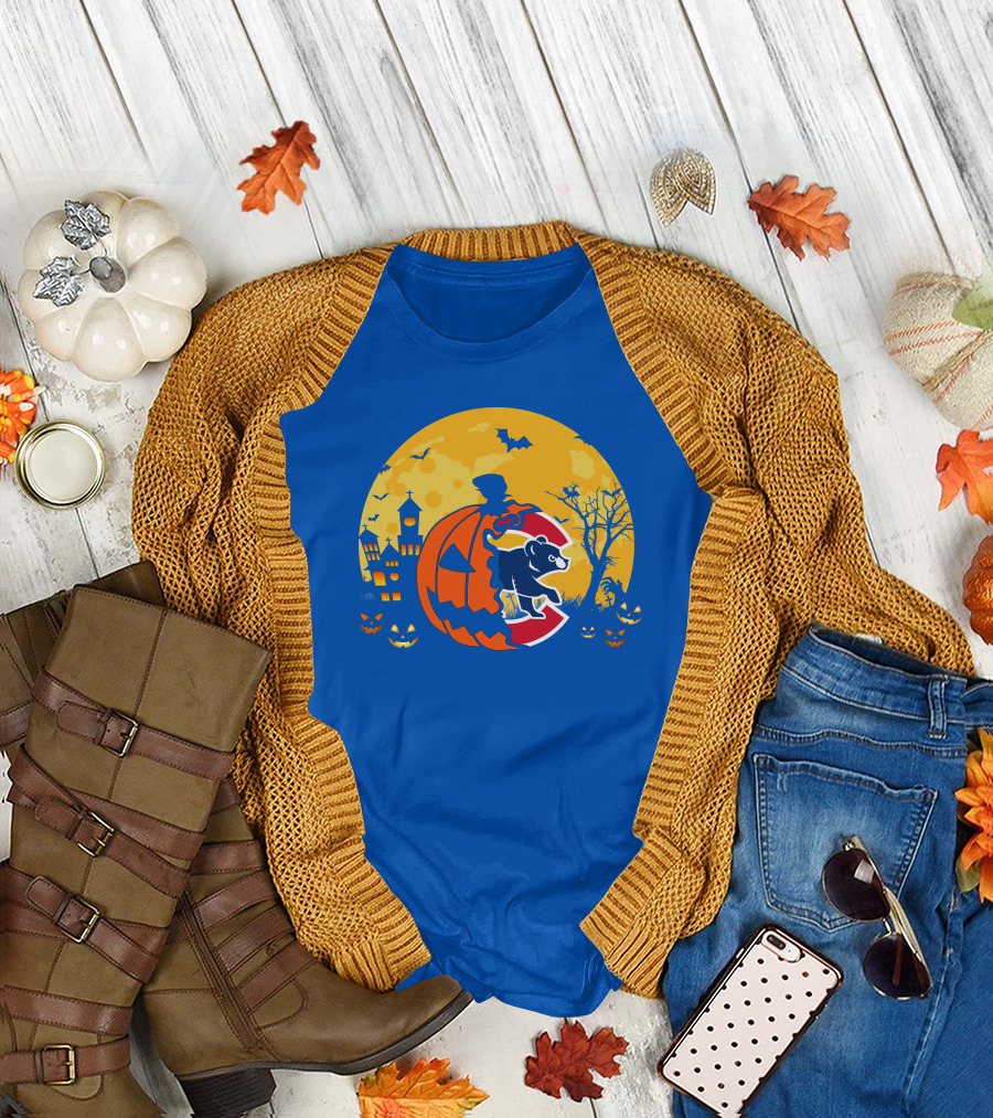 Chicago Cubs Halloween Full Moon T-Shirt