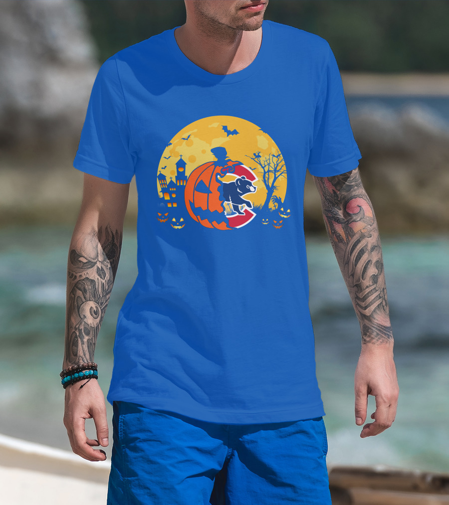 Chicago Cubs Halloween Full Moon T-Shirt