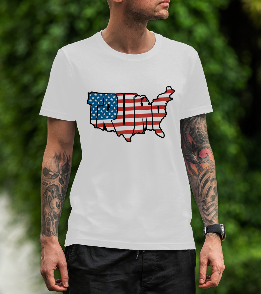 Trump Usa Flag Map T-Shirt