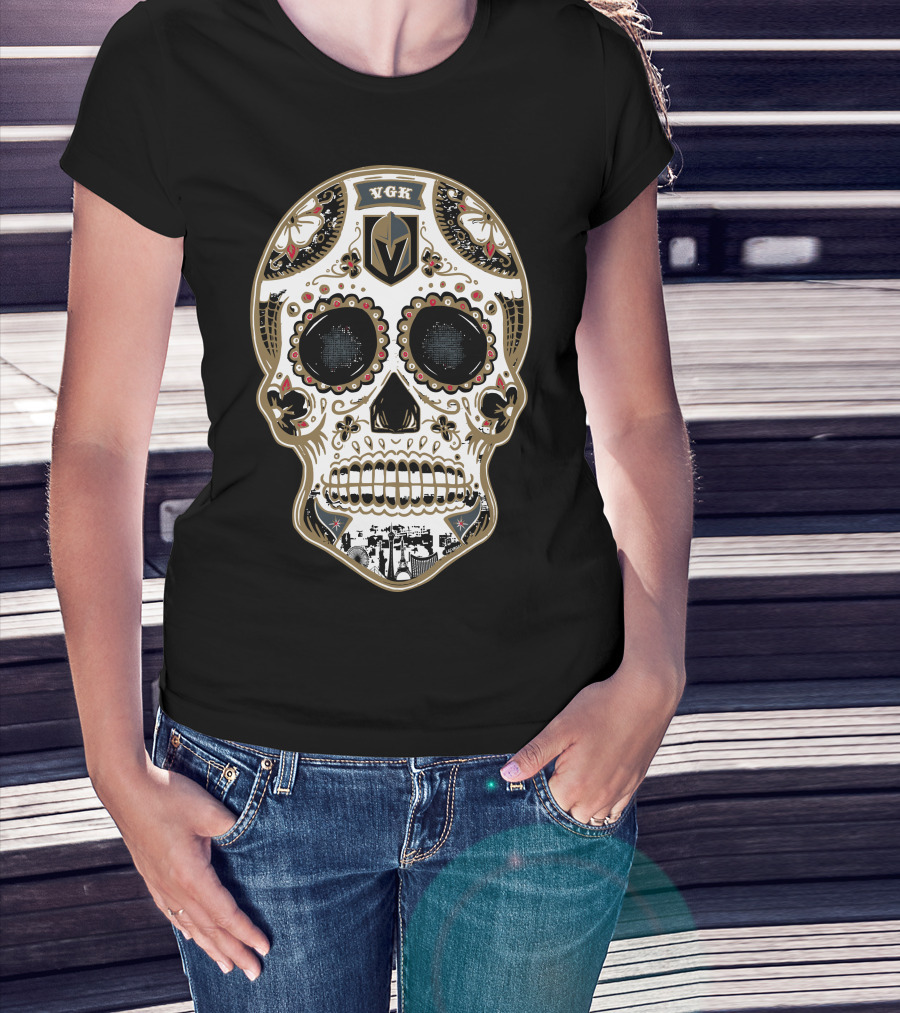 Vgk Sugar Skull Golden Knights T-Shirt