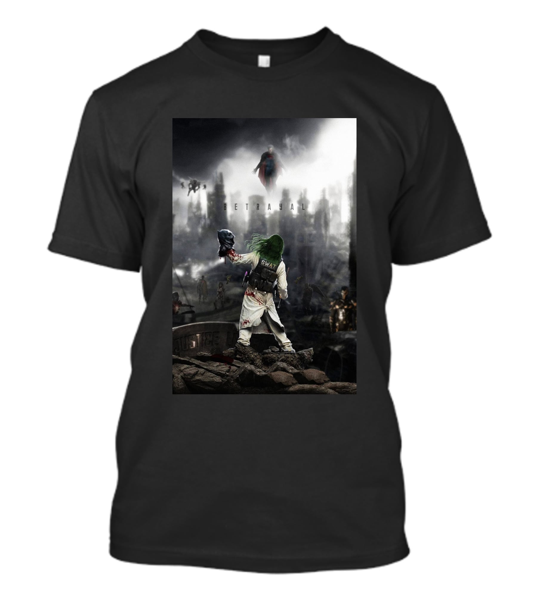 Betrayal Swat Superman Post-Apocalyptic Scene T-Shirt