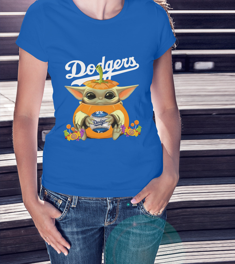 Dodgers Baby Yoda Pumpkin Halloween T-Shirt
