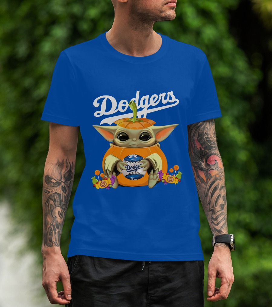 Dodgers Baby Yoda Pumpkin Halloween T-Shirt