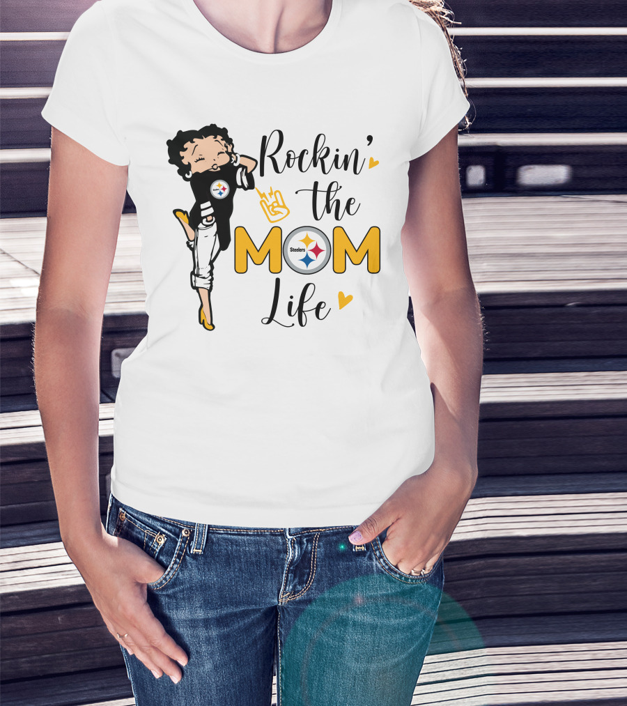 Rockin' The Mom Life Steelers T-Shirt