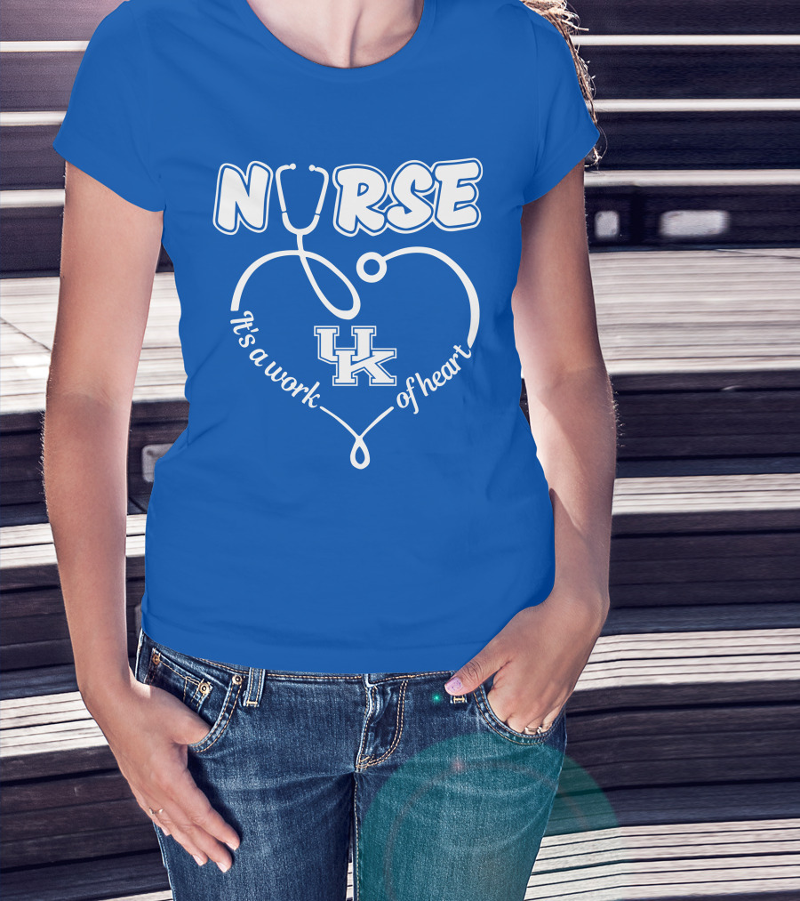 Nurse It's A Work Of Heart Uk Stethoscope T-Shirt
