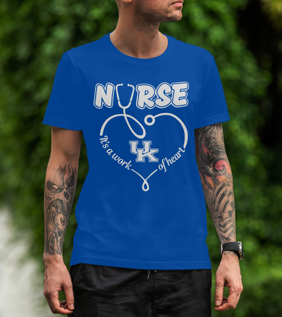 Nurse It's A Work Of Heart Uk Stethoscope T-Shirt