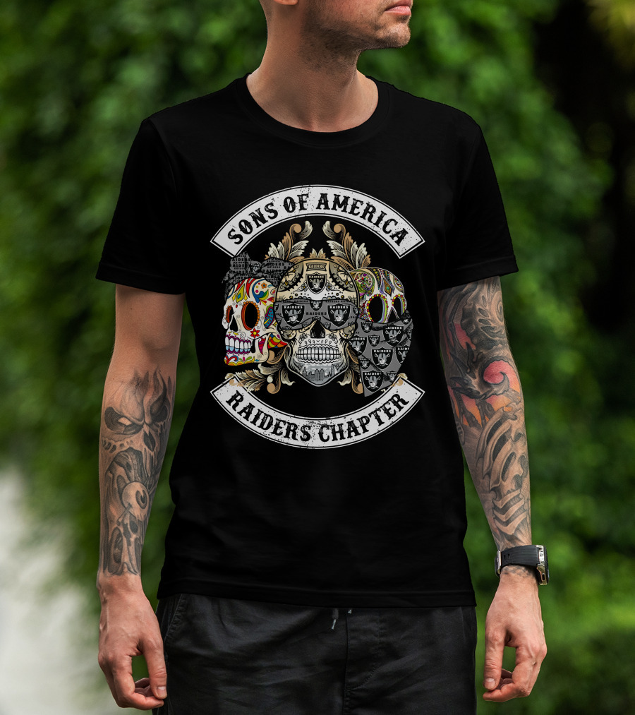 Sons Of America Raiders Chapter Skull Art T-Shirt