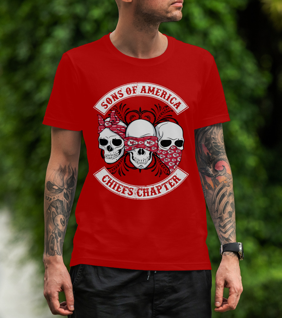 Sons Of America Chiefs Chapter Skulls T-Shirt