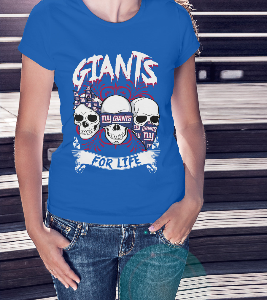 Giants Ny Giants Skulls For Life T-Shirt