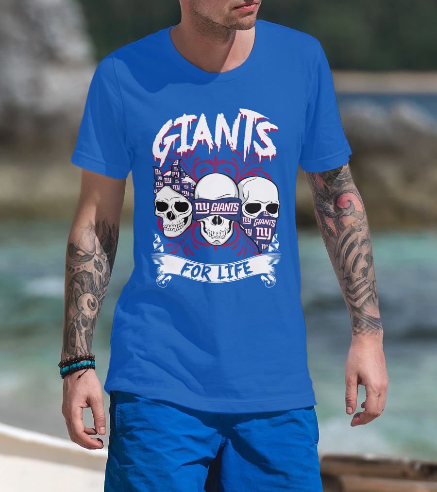 Giants Ny Giants Skulls For Life T-Shirt