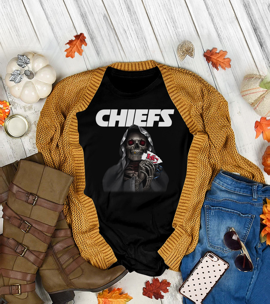 Chiefs Grim Reaper With Kc Arrowhead T-Shirt