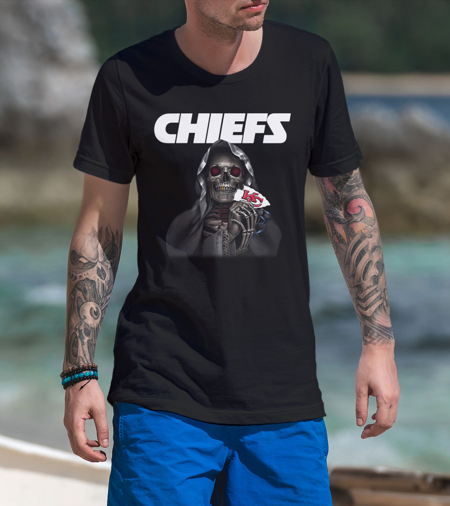 Chiefs Grim Reaper With Kc Arrowhead T-Shirt
