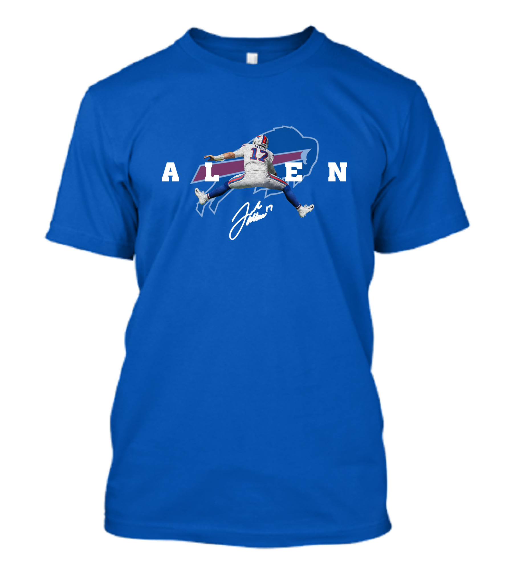 Allen 17 Buffalo Jumping Nfl Signature T-Shirt