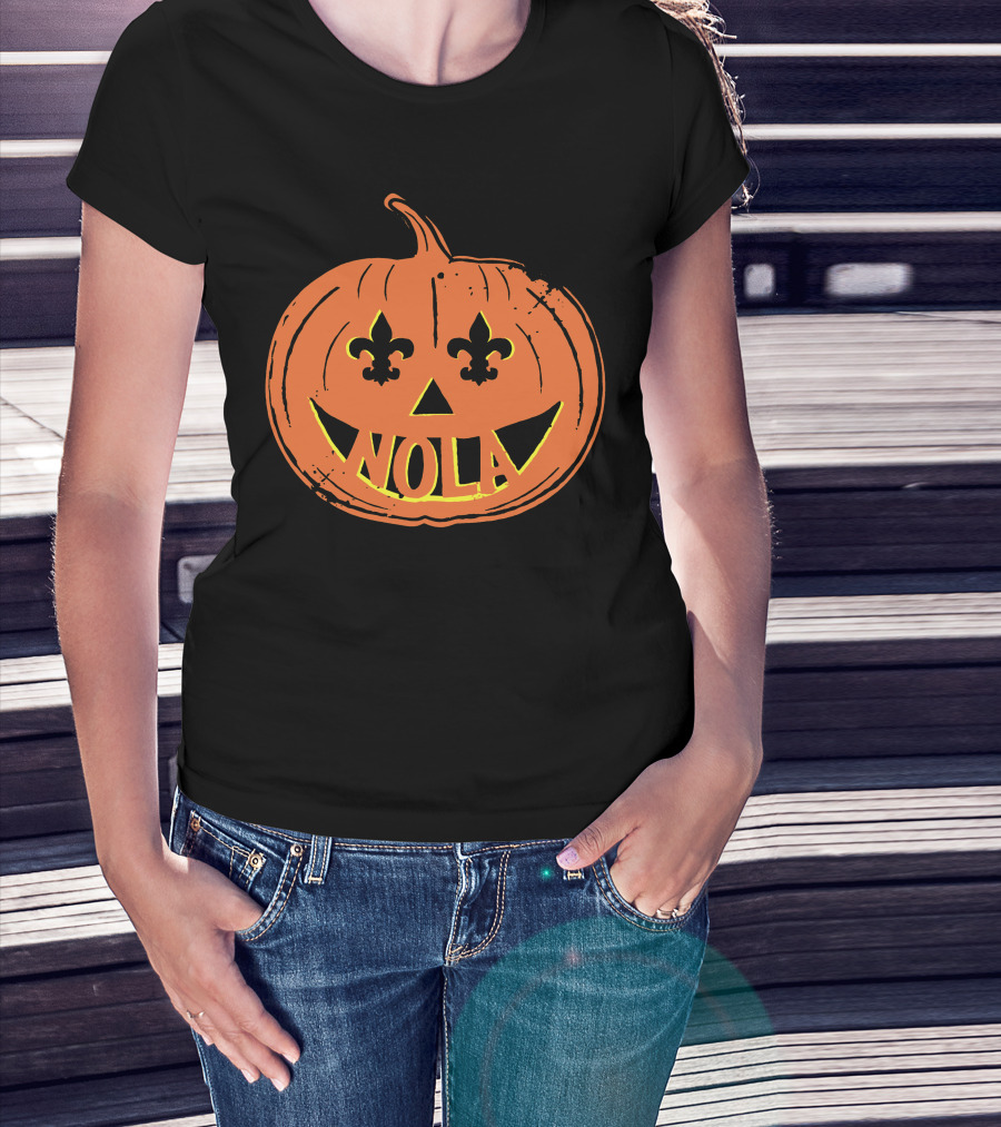 Nola Pumpkin Fleur-De-Lis Halloween T-Shirt