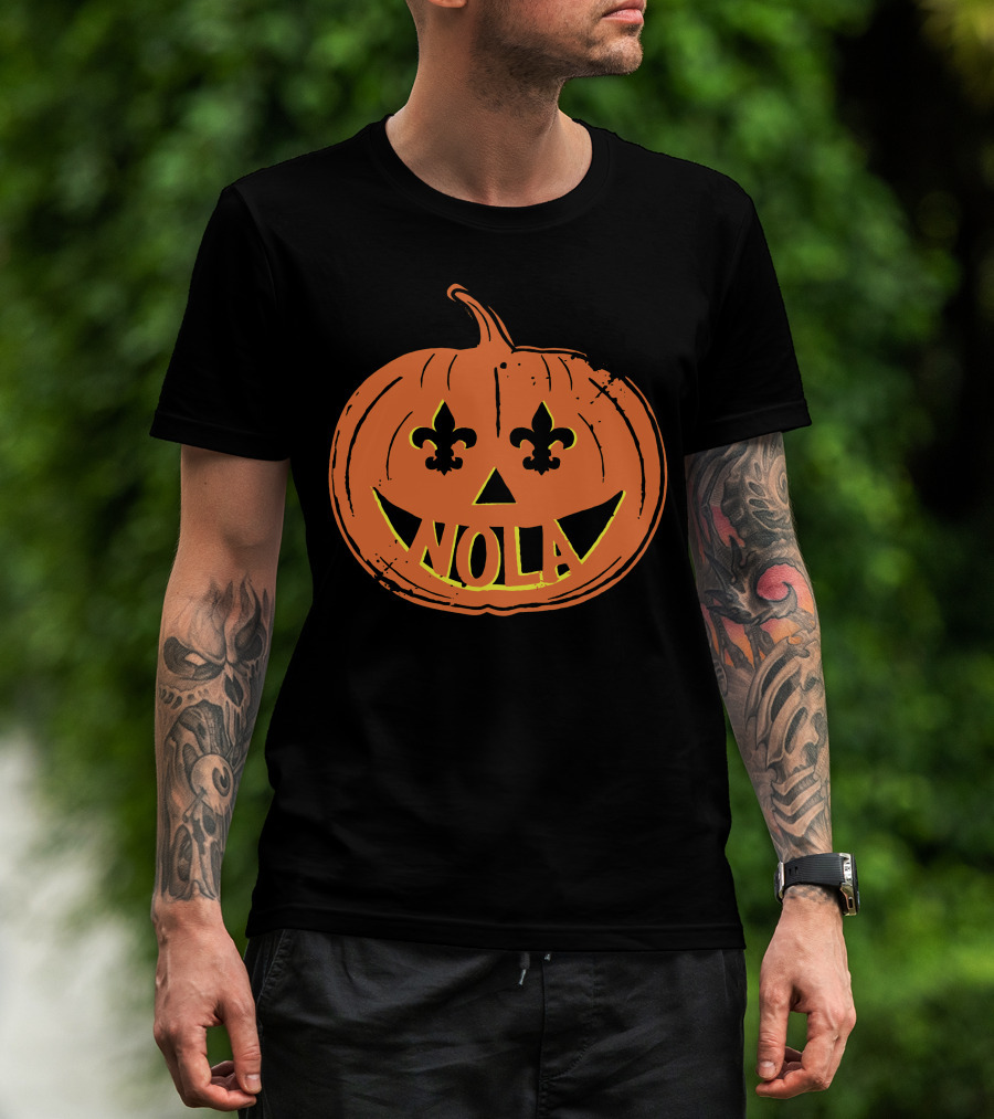 Nola Pumpkin Fleur-De-Lis Halloween T-Shirt