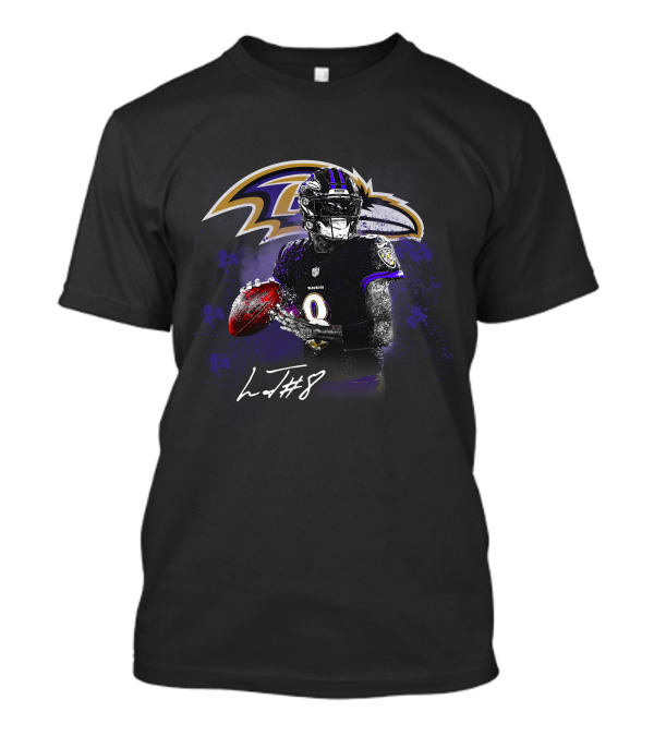 Baltimore Ravens Quarterback Number 8 Signature T-Shirt