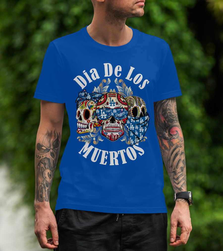 Dia De Los Muertos Dodgers La Skulls T-Shirt