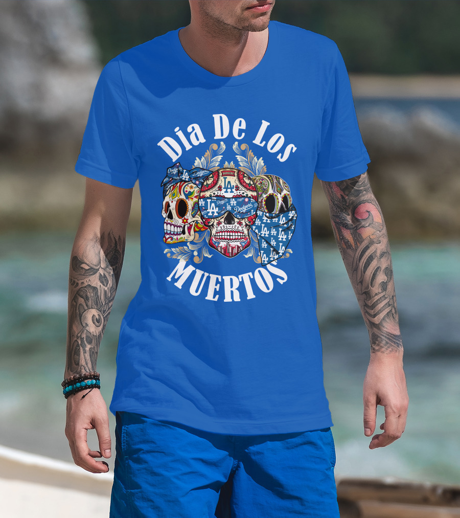Dia De Los Muertos Dodgers La Skulls T-Shirt