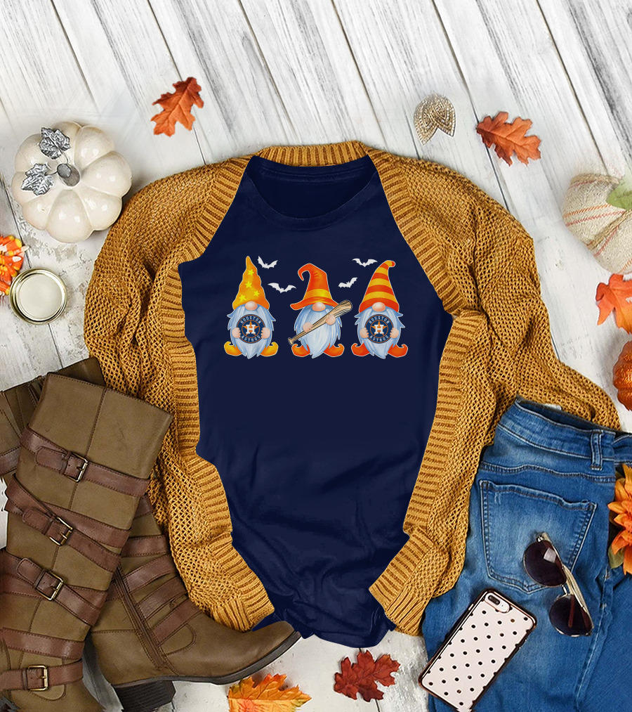 Houston Astros Halloween Gnome Trio T-Shirt