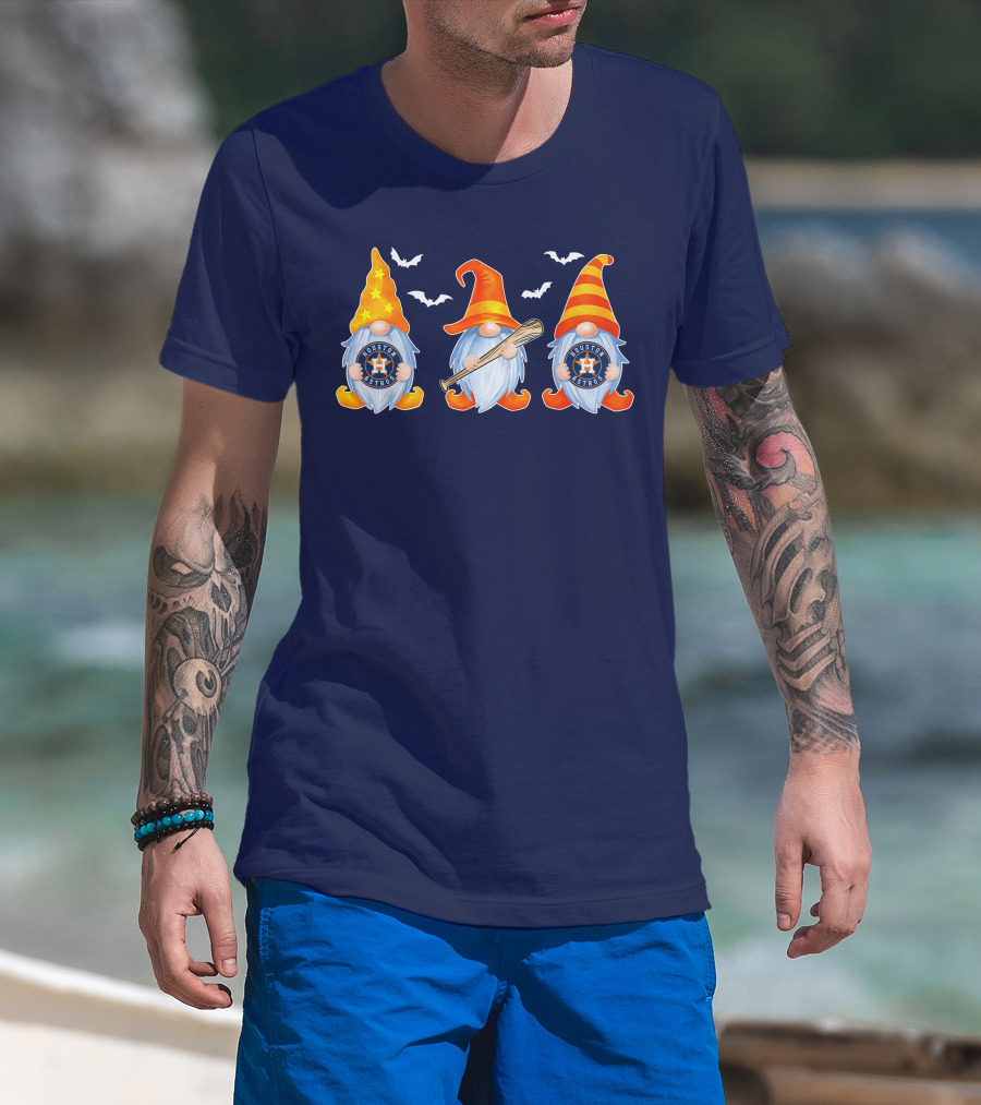 Houston Astros Halloween Gnome Trio T-Shirt